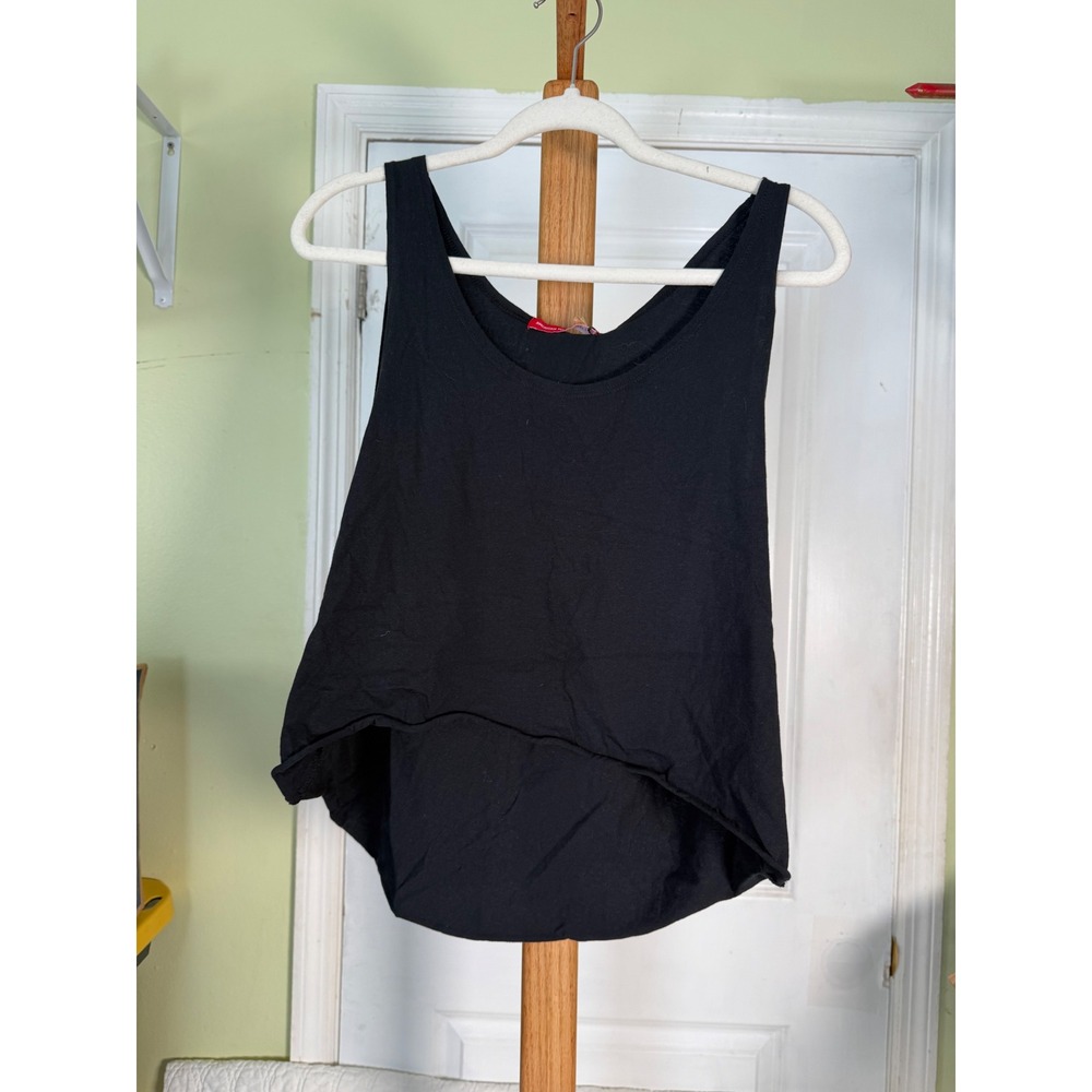 American Made Supply Co Womens Black High Low Scoop Neck Tank Top Small